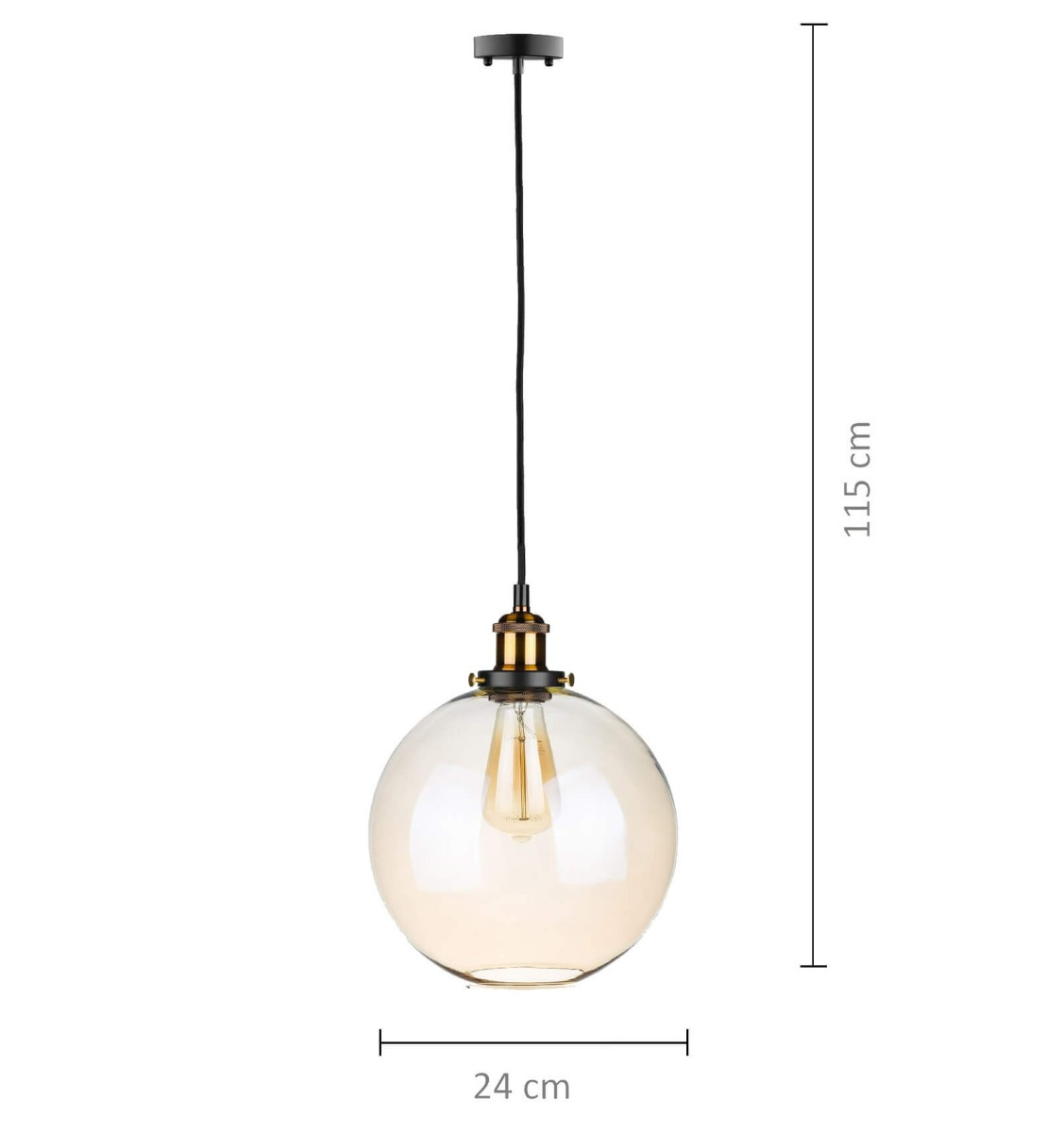 Lampa Wisz Ca Z Oto Bursztynowa E Sufitowa Zwis Szklany Klosz