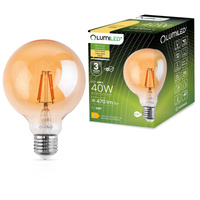 Żarówka LED E27 Kula G125 4W = 40W 470lm 2000K Ciepła 360° BURSZTYNOWA FILAMENT LUMILED