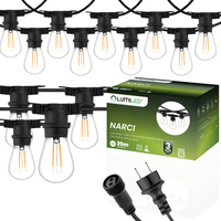 Girlanda Ogrodowa Zewnętrzna Łańcuch Świetlny 20m 20x E27 Żarówki 1W 2700K NARCI Lumiled