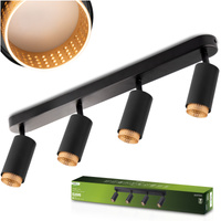 Lampa Sufitowa Reflektor LED 4x GU10 Tuba Spot ELIGIS Czarny LUMILED