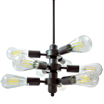 Lampa wisząca sufitowa loft industrial 9x E27 czarny OREBRO IL MIO GOLDLUX (Polux)