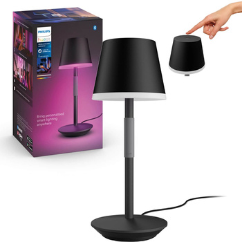 Lampa Stołowa Biurkowa GO PORTBALE LED Czarna EU/UK 6W CCT RGB PHILIPS HUE Bluetooth Zigbee
