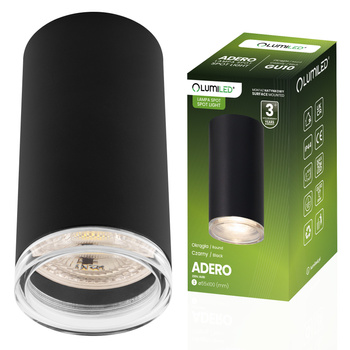 Lampa Sufitowa Reflektor LED Oprawa Spot Tuba GU10 IP44 ADERO Czarna Lumiled