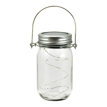 Lampa Ogrodowa LED Solarna Wisząca LATARENKA SŁOIK 3000K Ciepła Szklana