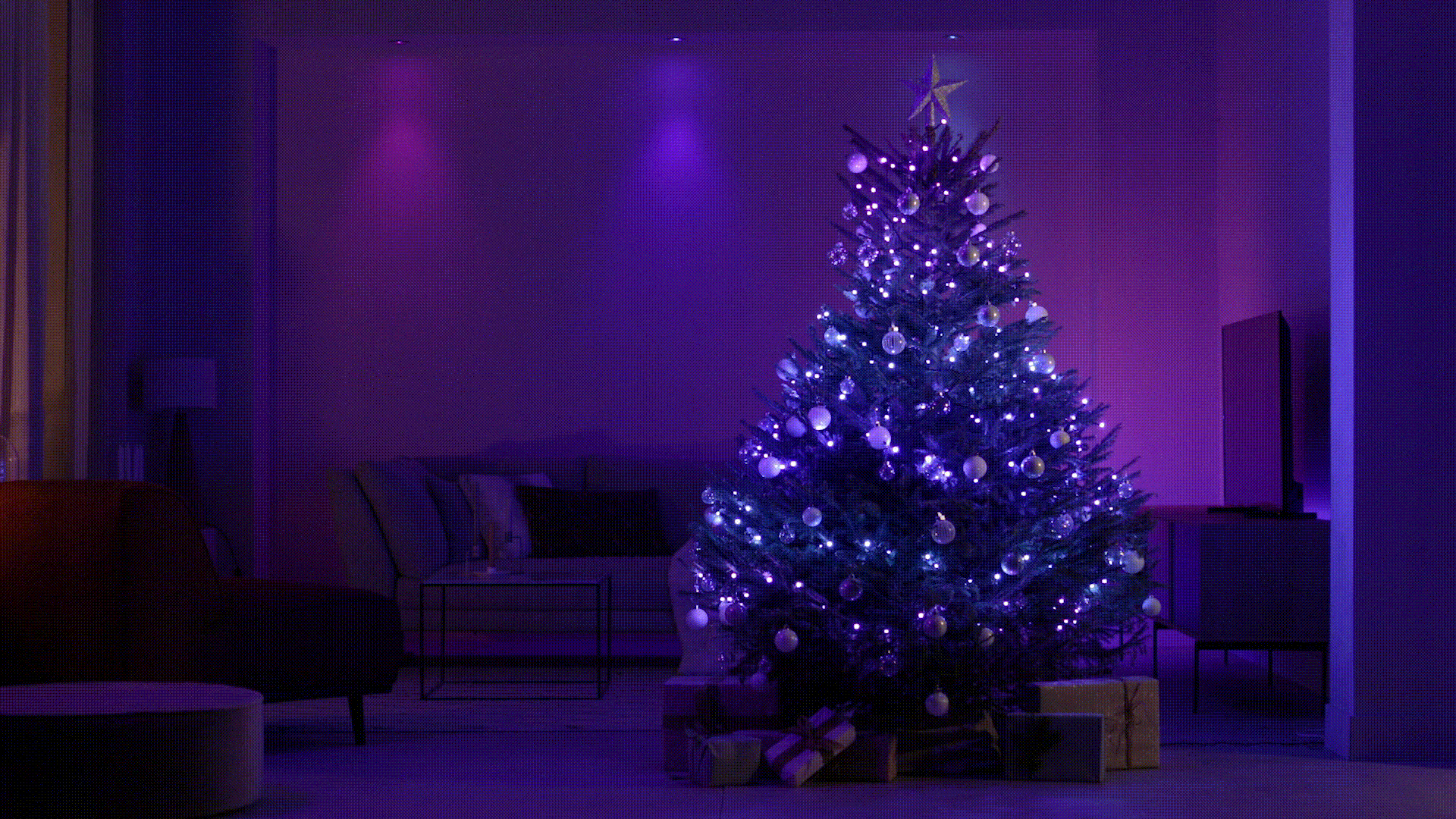 Efekt gradientu w girlandzie Philips Hue Festavia