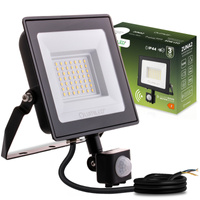 Naświetlacz LED ZUNA2 50W 4500lm 4000K IP44 Czarny Czujnik Ruchu LUMILED