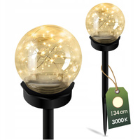 Lampa Solarna Ogrodowa LED 3000K IP44 10cm Wbijana Ozdobna Kula GLORIS LUMILED