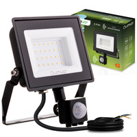 Naświetlacz LED ZUNA2 30W 2700lm 6500K IP44 Czarny Czujnik Ruchu LUMILED