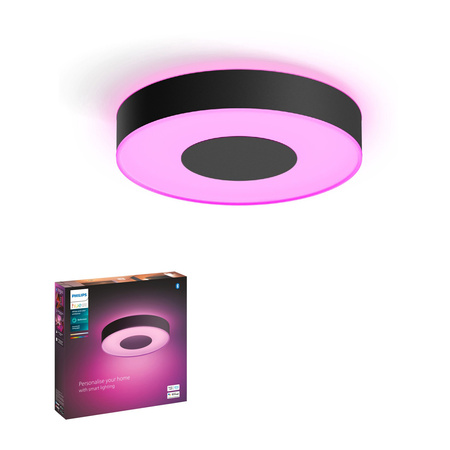 Plafon LED Xamento Lampa Sufitowa Natynkowa Łazienkowa Czarna 33,5W 38cm IP44 CCT RGB PHILIPS HUE Bluetooth