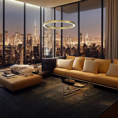 Lampa Wisząca Sufitowa GALAXIA Złota 26W LED Milagro