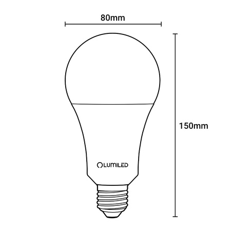 Zestaw 6x Żarówka LED A80 E27 18W = 150W 2500lm 3000K Ciepła 260° LUMILED