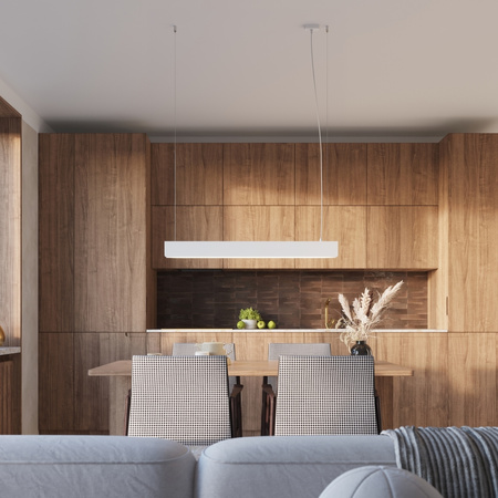 Lampa Sufitowa Wisząca Zwis G13 Żyrandol Geometryczna Biała Nowoczesna Spark Sollux