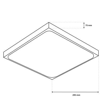 Plafon LED Lampa Sufitowa Natynkowa 2x E27 DUALIO Kwadratowy IP44 30cm LUMILED