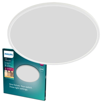 Lampa Sufitowa Plafon LED 36W 3200lm 2700K SceneSwitch Biała Super Slim CL550 Philips