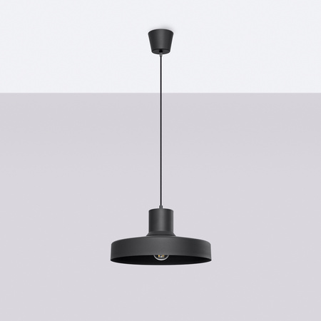 Lampa Wisząca Sufitowa E27 Czarna BILO Crimson SL.1703 Sollux