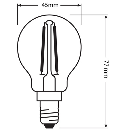 Żarówka LED P45 Kulka E14 2.5W = 25W 250lm 4000K Neutralna 300° Retrofit Filament CLASSIC Osram