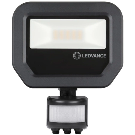 Naświetlacz LED Reflektor Zewnętrzny Lampa 10W 1200lm 4000K IP65 Czarny Z Czujnikiem Ruchu i Zmierzchu Floodlight Ledvance