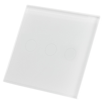 Włącznik Szklany Dotykowy LED Biały Potrójny