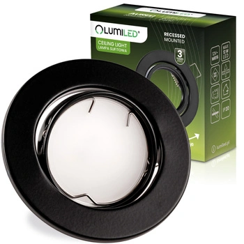 Oprawa HALOGENOWA Podtynkowa Ruchoma Okrągła AURELI Czarna Blacha MR16 GU10