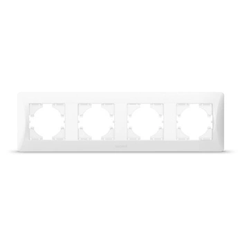 Ramka Pozioma do Gniazdek Poczwórna Natynkowa Biała BINERA VIDEX