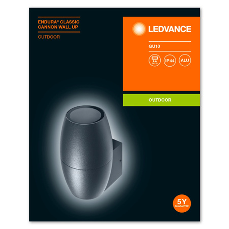 Lampa Ogrodowa Zewnętrzna Kinkiet Elewacyjny LED GU10 IP44 Szary Endura Ledvance