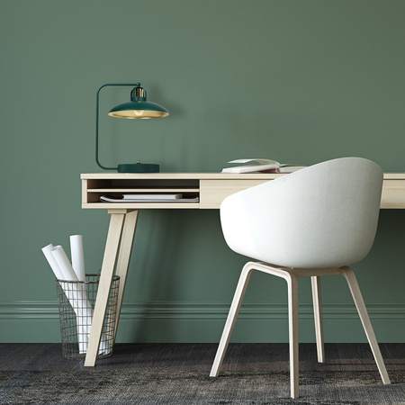 Lampka Biurkowa Stołowa LED FELIX Zielona Złota 1xE27 Milagro