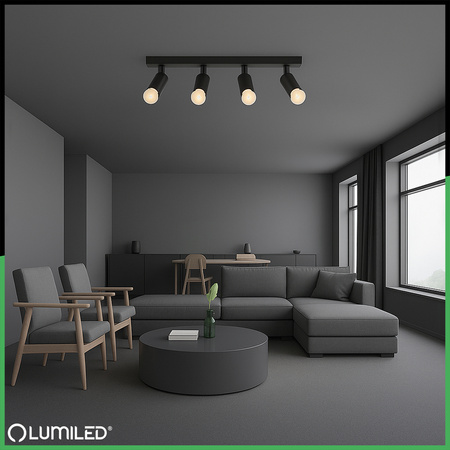 Lampa Sufitowa SPOT TUBA Reflektor Oprawa Halogenowa 4x E27 GLASA LUMILED