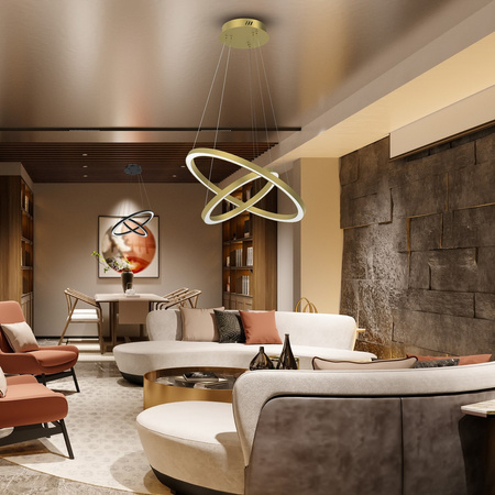 Lampa Wisząca Sufitowa GALAXIA Złota 46W LED Milagro