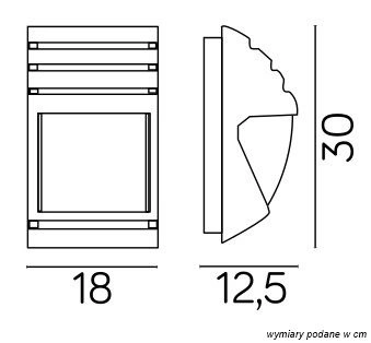 Lampa Ogrodowa Zewnętrzna Elewacyjna KINKIET CITY 1836 II BL E27 Su-Ma