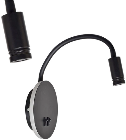 Lampka nocna ścienna LED USB czarna 8W +2W MiLAGRO BASE