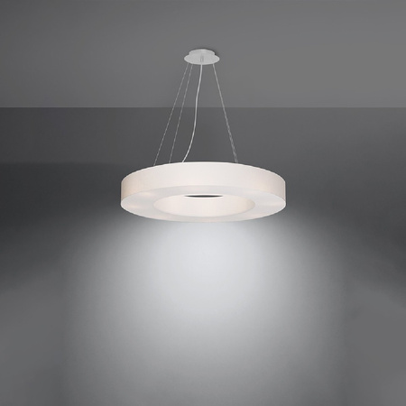 Lampa Sufitowa Wisząca Zwis 6x E27 Żyrandol Okrągła Biała Minimalistyczna Saturno Sollux