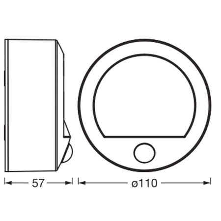 Kinkiet Ogrodowy Lampa Elewacyjna Zewnętrzna LED z Czujnikiem Ruchu i Zmierzchu 1.7W 70lm 3000K Ciepła Szary IP44 Endura Osram