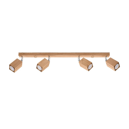 Lampa Sufitowa Oprawa Natynkowa SPOT TUBA Reflektor 4x GU10 Ruchoma Kwadratowa Brązowa Skandynawska Keke Sollux