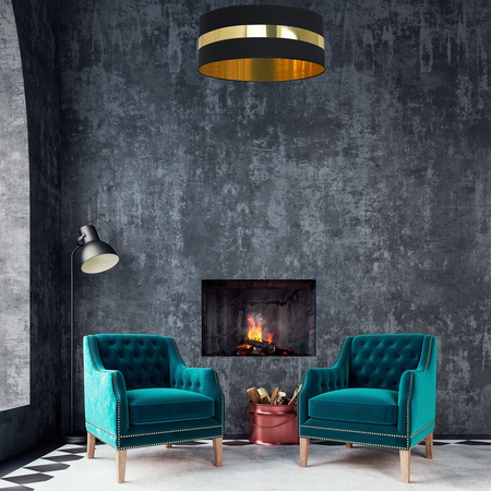 Lampa Sufitowa PALMIRA Czarna Złota 1xE27 Milagro