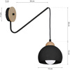 Kinkiet w stylu skandynawskim lampa ścienna MiLAGRO DAMA 1x E27 Drewno + metal