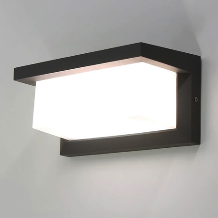 Kinkiet Ogrodowy Elewacyjny Lampa Ścienna E27 CETUS CZARNA z Czujnikiem Ruchu i Zmierzchu