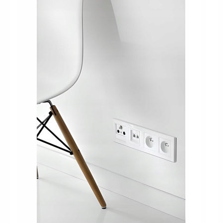 Gniazdo Podwójne 2P+PE z Uziemieniem z Ramką SCHNEIDER ASFORA