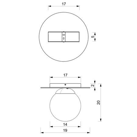 Lampa Sufitowa Natynkowa PLATO 1xE14 Okrągła 14cm Milagro