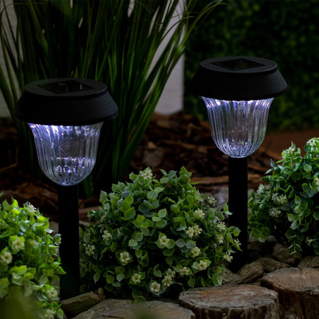 Lampa Solarna Ogrodowa LED Wbijana 5500-6000K IP44 38cm Czujnik Zmierzchu