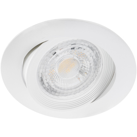 Zestaw Oprawa Halogenowa Podtynkowa VENTUS Biała Okrągła + Żarówka LED GU10 6W Ciepła 120° Lumiled
