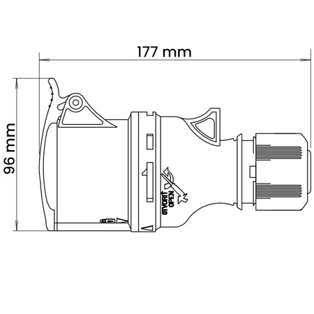 Gniazdo Przenośne Siłowe 32A 400V 5P IP44 Hermetyczne z Klapką i Uchwytem