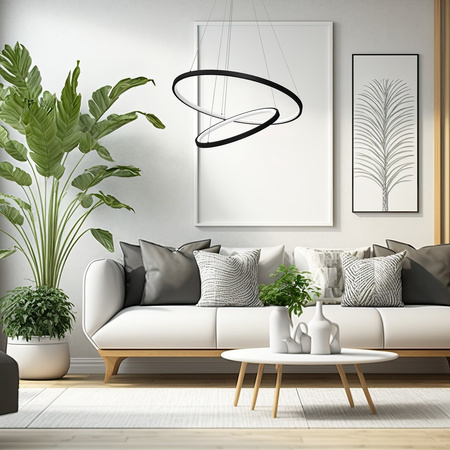 Lampa Wisząca Sufitowa ROTONDA Czarna 51W LED Milagro