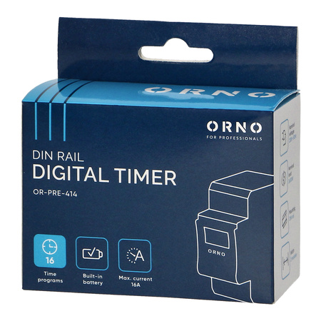 Programator Czasowy Włącznik Wyłącznik LCD 16 Programów 2 Moduły DIN ORNO