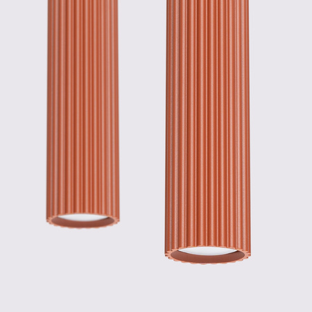 Lampa Wisząca Sufitowa Zwis Tuba Spot 2x GU10 Ochra Czerwona Karbon Deep Space SL.1631 Sollux