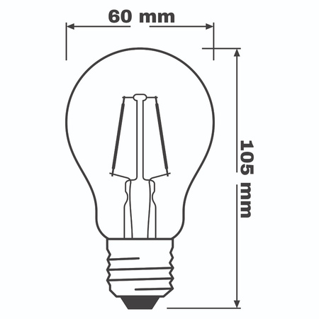 Żarówka LED A60 E27 4W = 40W 470lm 2700K Ciepła 300° Retrofit Filament CLASSIC Osram