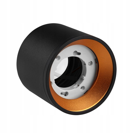 Oprawa Natynkowa LED GOLDA Halogenowa Sufitowa GX53 Tuba Okrągła Czarno - Złota