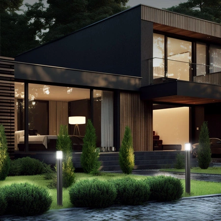 Lampa Ogrodowa Zewnętrzna SŁUPEK Stojacy Okrągły 60cm IP54 GU10 Czarny Videx