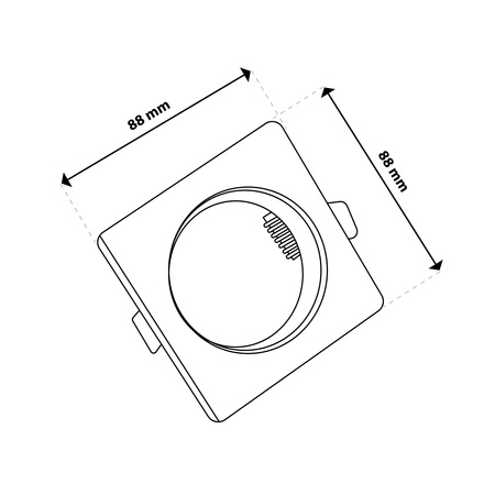 Oprawa HALOGENOWA Podtynkowa Ruchoma Kwadrat PICTOR Czarna Blacha MR16 GU10