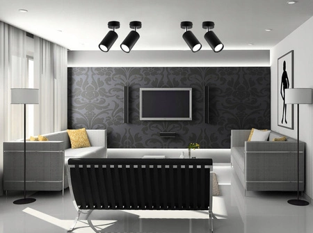 Kinkiet Spot Reflektor LED Lampa Sufitowa Natynkowa BLACK Czarna Nowoczesna GU10