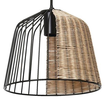 Lampa Sufitowa Wisząca Dekoracyjna E27 Zwis Czarny Brązowy Rattan Decor Ledvance